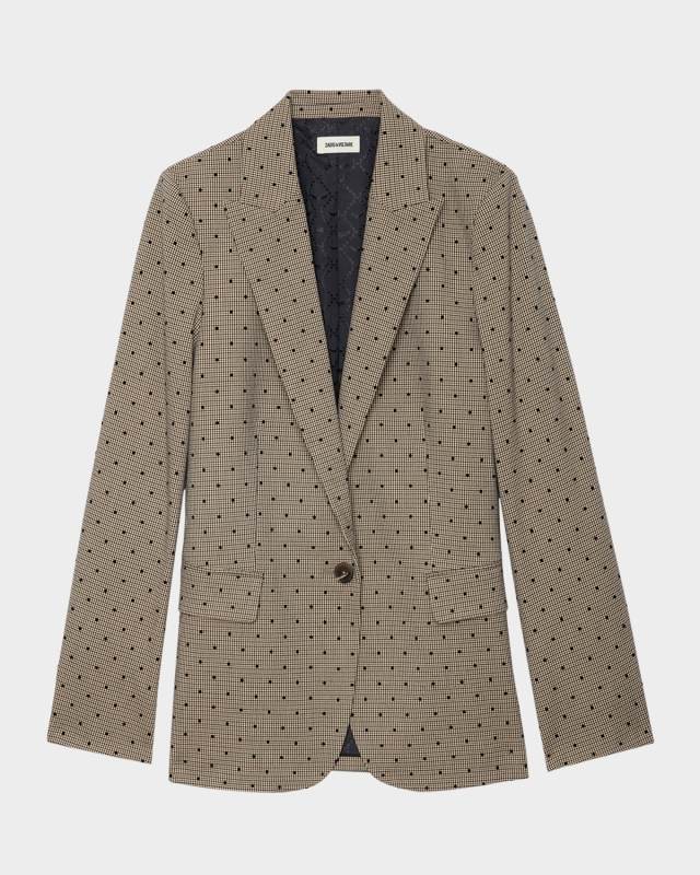 Valse Check Dots Single-Breasted Blazer